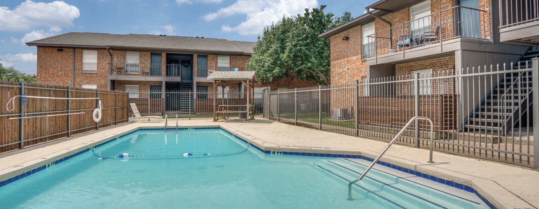 a swimming pool in a backyard