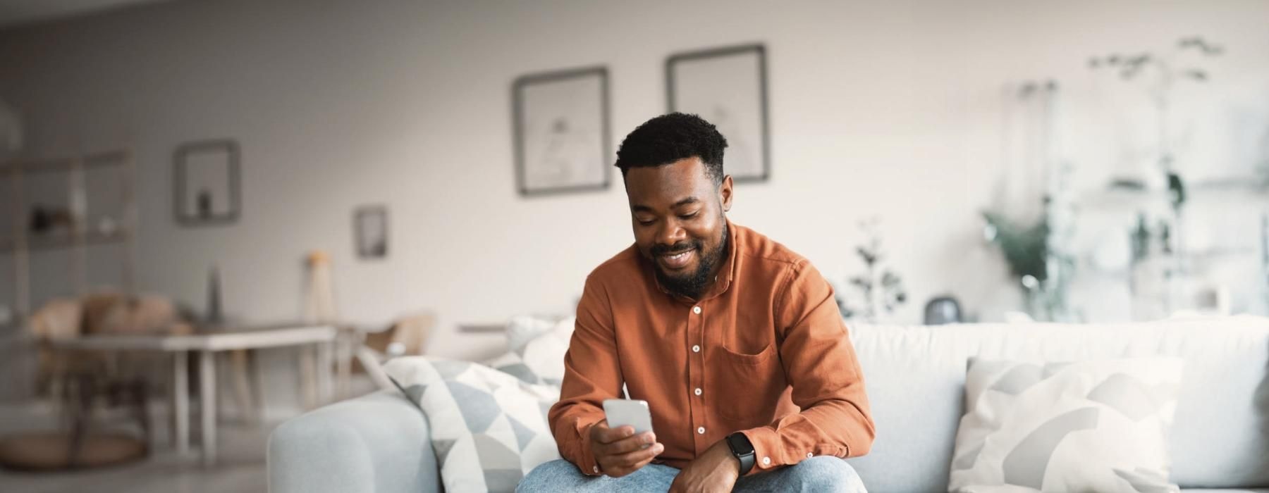 a man sitting on a couch